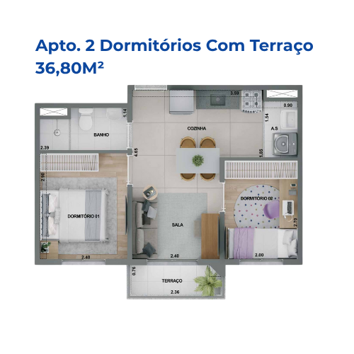 Planta 36,80M²